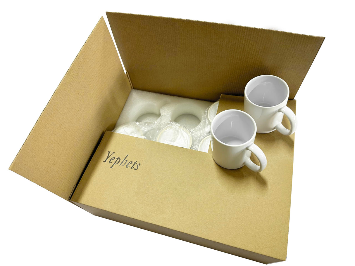 Yephets Sublimation Mugs, 12Pcs Coffee Mugs Blank White Ceramic Coffee Mug Set Sublimation Cups 11 oz Christmas Coffee Mug for Hot Chocolate Latte Tea Milk DIY Products Yephets