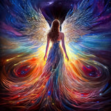 WSLWXSHM Diamond Painting Kits for Adults, Round Full Drill Diamond Art Kits, 5D DIY Paint with Diamonds Crafts for Home Wall Decoration Gifts 12×12Inch, Angel Fairy WSLWXSHM