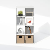 Furinno Pelli Cubic Storage Cabinet, Bookcase, Bookshelf, 8-Cube, White Furinno