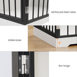 Dog Crate Furniture Kennel with Double Doors Wooden Pet House with 2 Drawers and Storage Cabinet, Indoor Dog Cage Farmhouse Modern Side End Table for Small Medium Dogs, White TTVIEW