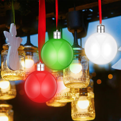 Soaoo 6 Pcs Outdoor Christmas Decorations Battery Powered Led Christmas Balls Outdoor Christmas Bulbs Ornaments Large Sphere Hanging Lights for Holiday Party Halloween Christmas Front Yard Decor