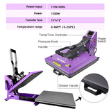 BetterSub Heat Press 15x15 inch Digital Heat Press Machine, Slide Out Drawer Tray Industrial Quality T-Shirt Heat Transfer Machine Purple Black BetterSub
