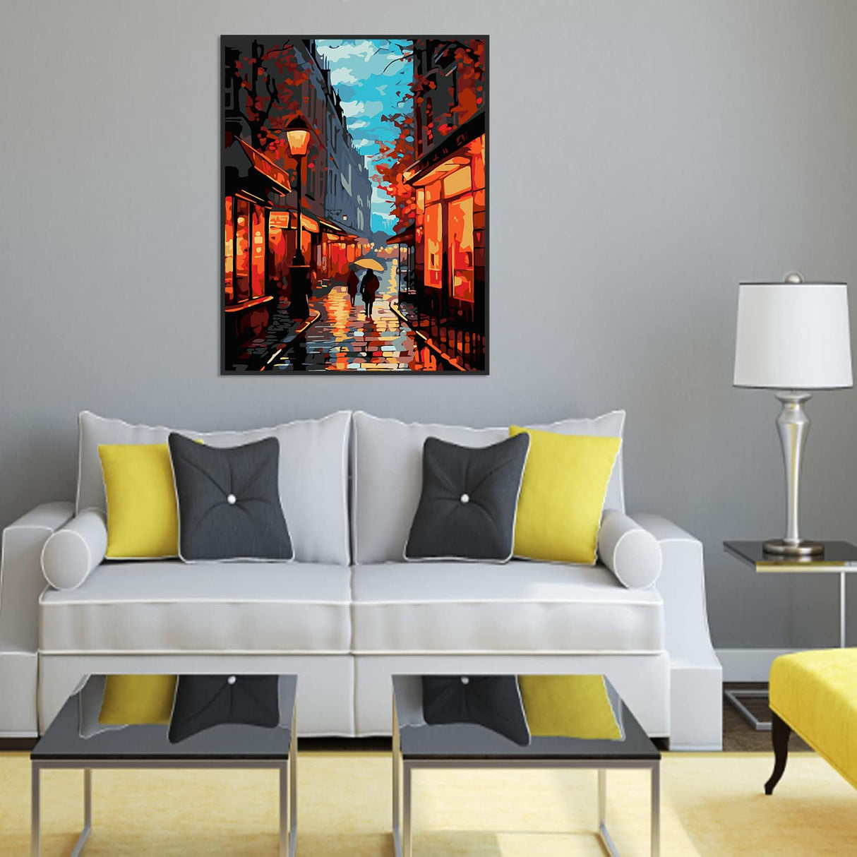 croshom Paint by Numbers Kit for Adults Beginner, DIY Easy Canvas Adult Paint by Numbers Kits, Gifts and Home Wall Decor 16" x 20",Street Scenery croshom