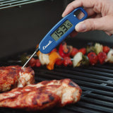 Escali Compact Portable Meat Candy Folding Digital Thermometer, Backlit Display Easy to Storage with Magnet, Blue Escali