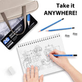ROCOD Sketch Pencils for Kids and Adults Drawing, 26-Piece Profession Sketching Pencils, Drawing Pencil for Artists Beginner Sketching, Art Graphite Pencil 6B to 4H ROCOD