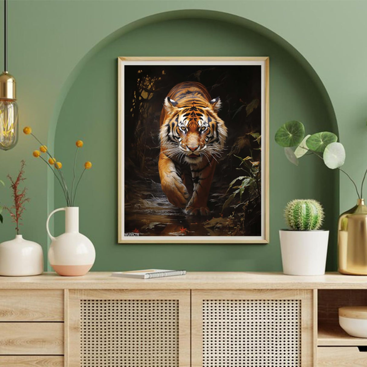 WUIVCTR Paint by Numbers Tiger for Adults, Acrylic Oil Painting by Numbers Kits for Beginner with Paintbrushes Brushes Paintwork Art Canvas for Home Decor 16x20 inch / 40x50 cm WUIVCTR