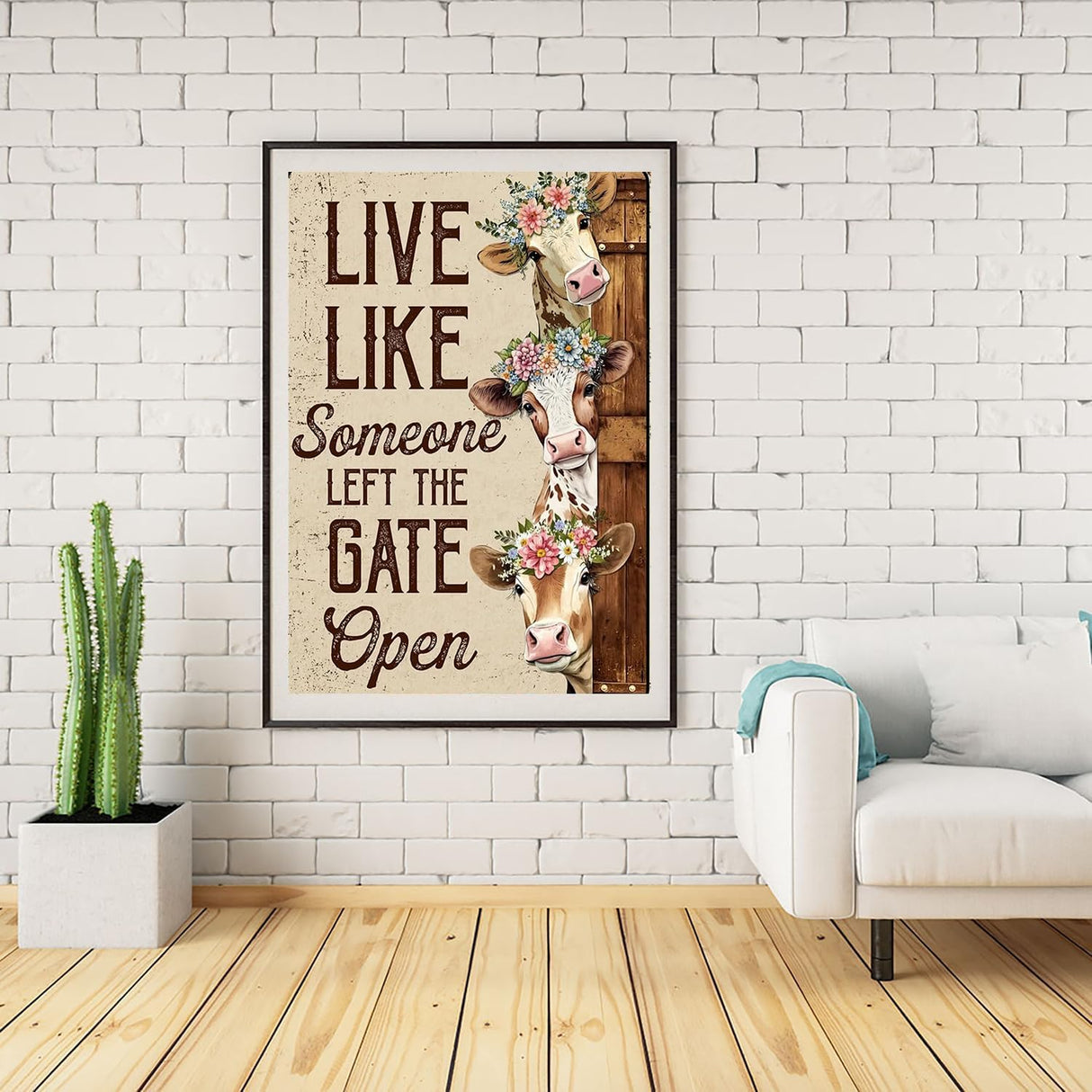 Highland Cow Diamond Art Kits for Adults,5D Motivational Quotes Full Round Drill Diamond Painting Kits for Adults Beginners,DIY Diamond Painting Gem Art Kits for Gift Home Wall Decor 12x16inch EIBEILI