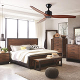 Yifi Deco 52'' Wood Ceiling Fan No Light, Indoor Outdoor Ceiling Fan with Remote, Noiseless Reversible DC Motor 3 Blade Walnut Ceiling Fan Without Light for Farmhouse Patio Living Room Bedroom Yifi Deco