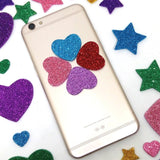 260 Pieces Colorful Glitter Foam Stickers Self Adhesive Stars Mini Heart Shapes Glitter Stickers, Kid's Arts Craft Supplies Greeting Cards Home Decoration Stars&Heart Shapes TTSAM