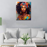Tucocoo Paint by Number African Women Graffiti Portrait DIY Painting on Canvas with Brushes Acrylic Paints Afro Black Women Paint by Numbers for Adults and Kids Student Beginner 16x20 Inch（Frameless） Tucocoo