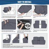 TAOCOCO Reclining Loveseat with Middle Console Slipcover, 4 Piece Polyester Fabric Stretch Loveseat Reclining Sofa Covers (Gray, 2 Seat Recliner Cover with Console) TAOCOCO