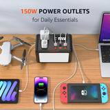 Portable Power Station 99Wh - 150W Small Solar Generator with 3500+ Cycles LiFePo4 Battery (LFP), PD18W, USB QC3.0, 2 110V AC Outlet, Outdoor LED for CPAP Home Camping Emergency Backup PowerFort