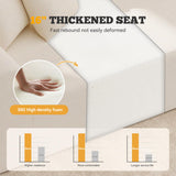 126" Modular Sectional Sofa, Modern Cloud Curved Couch with Deep Seat, Upholstered Oversized Couches for Living Room, No Assembly Required, Beige Chenille Fabric, 1PCS Luxanimarion