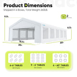 Quictent 20x30 Party Tent Heavy Duty Outdoor Canopy Tent Carport Wedding Event Shelter BBQ Wedding Tents for Parties with Storage Bags(Mesh) Quictent