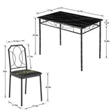 VECELO 5-Piece Dining Set - Industrial Counter Height Table and 4 Chairs for Kitchen & Breakfast Nook VECELO