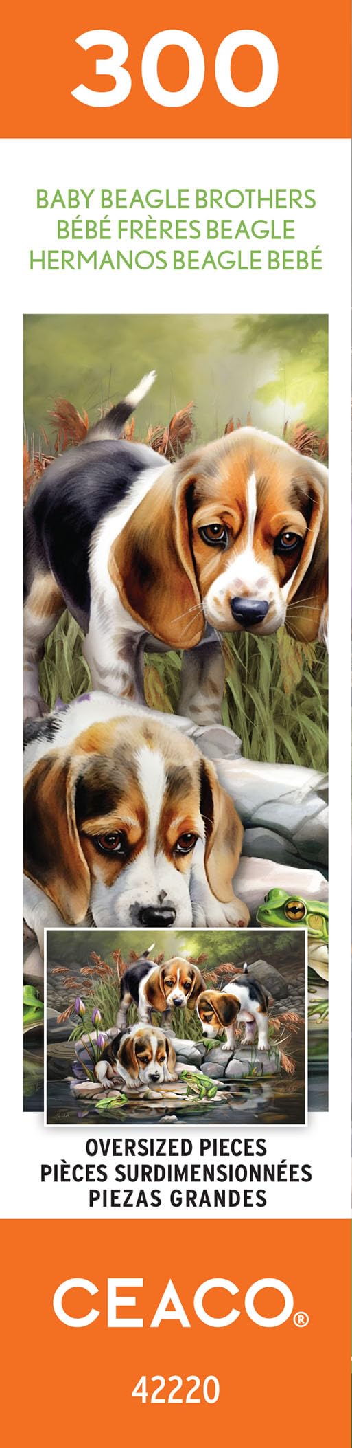 Ceaco - Tom Wood - Baby Beagle Brothers - 300 Oversized Piece Jigsaw Puzzle Ceaco
