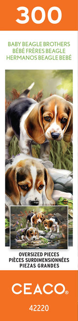 Ceaco - Tom Wood - Baby Beagle Brothers - 300 Oversized Piece Jigsaw Puzzle Ceaco