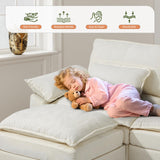 Mvpipi 108" Modular Sectional Sofa, Comfy Cloud Couch with Ottoman & USB Port for Living Room, L Shaped Modern Chenille Couches with Throw Pillows for Bedroom, Apartment, White Mvpipi