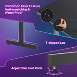 Bestier Small Gaming Desk with Monitor Stand, 42 inch LED Computer Desk, Gamer Desk with Cup Holder & Headset Hooks, Modern Simple Style Desk for Home Office PS5 Small Spaces, Carbon Fiber Black Bestier