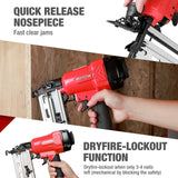 Arrow Pneumatic 16 Gauge Finish Nailer with 1000 Pcs Nails, 16 GA Professional Straight Nail Gun Kit, Oil-free Design, Depth Adjustable, Dryfire-lockout, Fits 1-1/4-Inch to 2-1/2-Inch Finish Nails Arrow