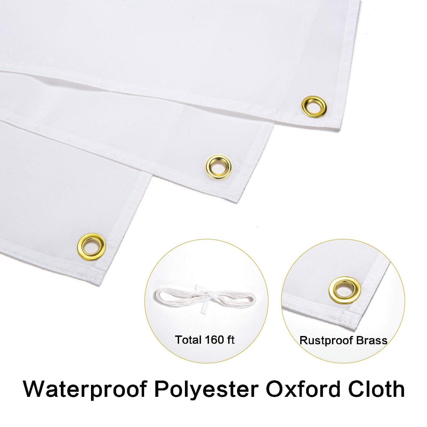 4 Pcs Polyester Oxford Cloth Blank Banners - Blank Banner Signs with Hanging Ropes, 2x4 ft DIY Blank Sublimation Vinyl Banners for Birthday Party Wedding Thanksgiving Christmas Indoor Outdoor Display