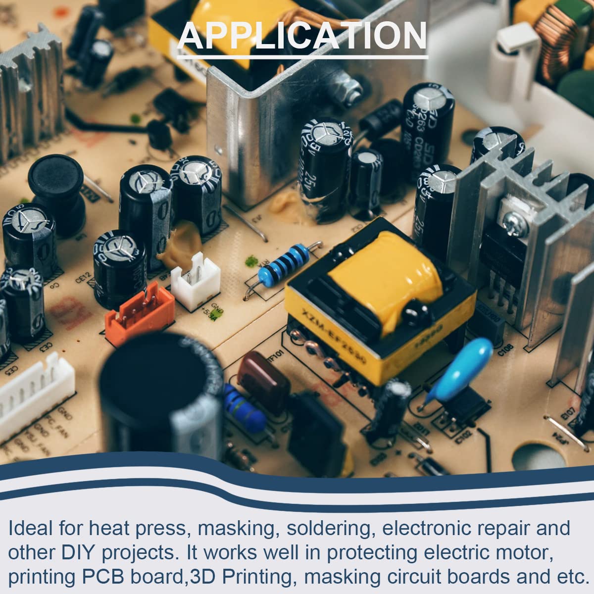 DAOKAI 30mm x 28m(90ft) High Temperature Tape High Temp Tape Polyimide Heat Resistant Tape Thermal Tape Kapton Tape for Masking/Solder / 3D Printers/Battery DAOKAI