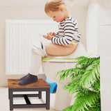 IBUYKE One Step Wooden Step Stools for Adults Kids, Heavy Duty Bedside Step Stool with 500 Lbs Capacity, Non-Slip Stepping Foot Stool for Bedroom Livingroom Bathroom Kitchen, Rustic Brown TBD001H IBUYKE