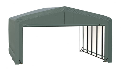 ShelterLogic ShelterTube Garage & Storage Shelter, 20' x 23' x 12' Heavy-Duty Steel Frame Wind and Snow-Load Rated Enclosure, Green ShelterLogic