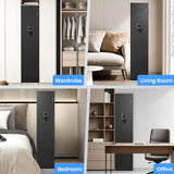 Gun Safe, 2-3 Fingerprint Gun Safes for Home Rifle and Pistols, Quick Access Gun Safe for Rifles and Shotguns with Adjustable Gun Support & Removable Shelf, Long Gun Safe with Dual Alarm & Mute Mode silkight