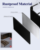 Kitsure Shower Caddy - 2 Pack Adhesive Shower Organizer, Rustproof Metal Shelves, No-Drill Bathroom Organizers and Storage, Black, Large Kitsure