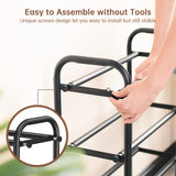 Gonfoam 4-Tier Expandable Shoe Rack,Adjustable Shoe Shelf Storage Organizer Heavy Duty Metal Free Standing Shoe Rack for Entryway Closet Doorway (Black) Gonfoam