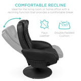 Best Choice Products Faux Leather Electric Massage Recliner w/Stool Footrest Ottoman, Remote Control, 5 Heat & Massage Modes, Side Pockets - Black Best Choice Products
