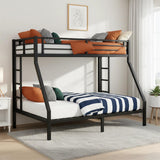 ICIUIOIR Twin XL Over Queen Bunk Bed Frame for Kids & Adults – Adult Metal Bunk Beds, Heavy Duty Frame, Literas para Niños, Camarotes, Bunk Bed with Stairs (No Box Spring Needed) (Black) ICIUIOIR