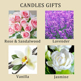 Rose/Vanilla/Jasmine/Lavender Candles, 4 Pack Candles for Home Scented, Natural Soy Wax Luxury Candles Set, Bridesmaid Proposal Pink Gifts for Women, Ideal for Birthday, Mother's Day 16.8oz Nganjuk
