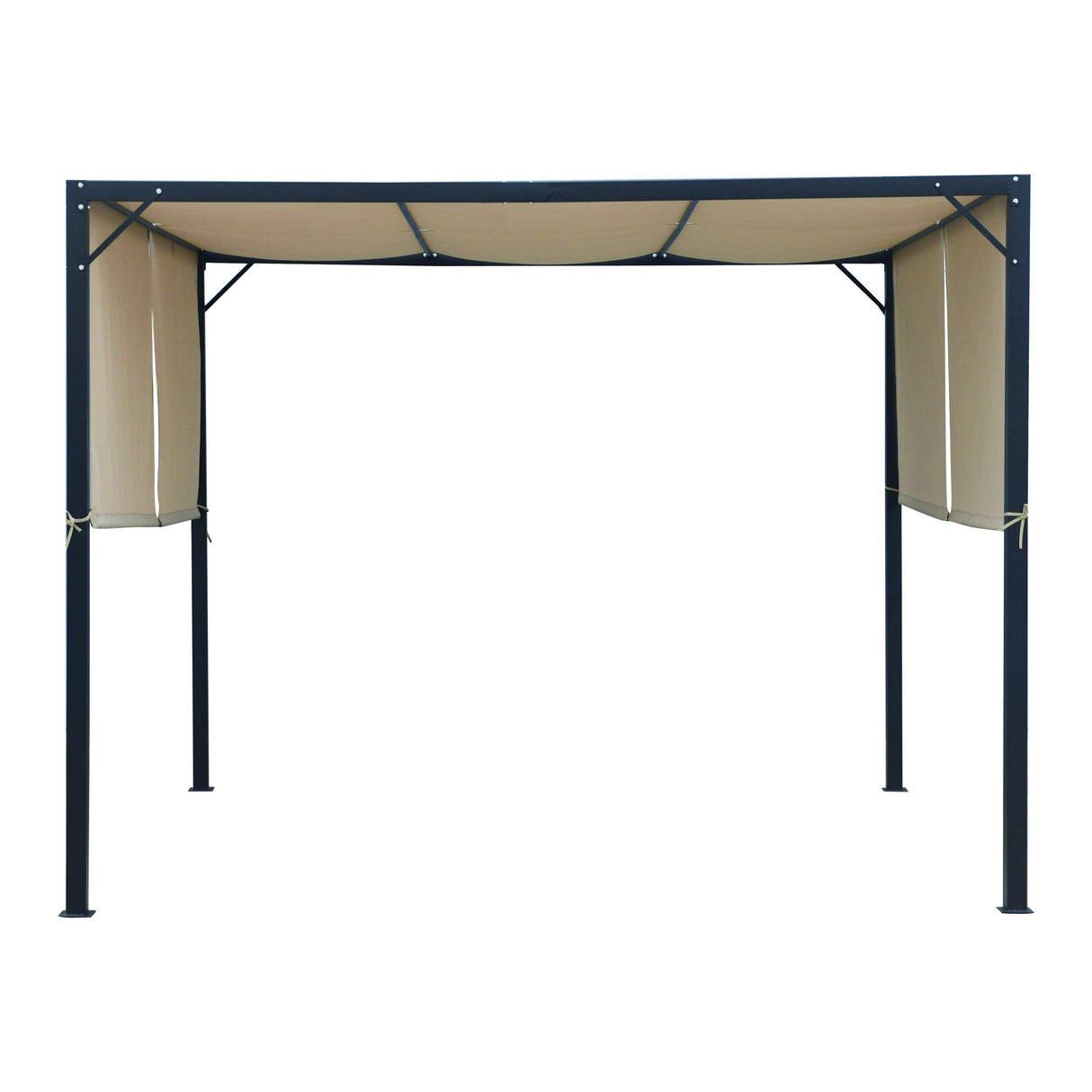 Christopher Knight Home Wendy Outdoor Steel Framed 10' Gazebo, Beige/Black Christopher Knight Home