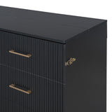 Queen Size Murphy Bed with Frosted Glass Doors Design, Fake Drawers, Metal Legs,Solid Wood Storage Bed for Small Spaces Apartments Studio (Black/S) Quarte