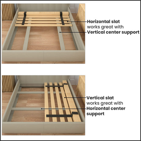 Greaton, 0.68-Inch Heavy Duty Horizontal Wooden Bunkie Board/Bed Slats, Twin(39"), Beige Greaton