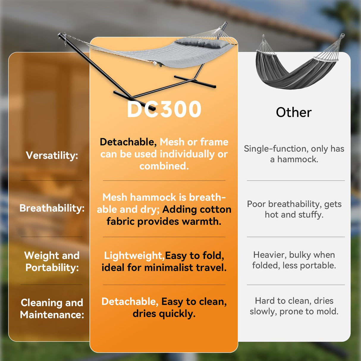 Everyfun Double Hammock with Stand, 2 Person Cotton Rope Hammock with Removable Polyester Pad, 500LBS Capacity, Portable & Adjustable Design, Includes Storage Bag, Indoor Outdoor Use,Dark-Gray Everyfun