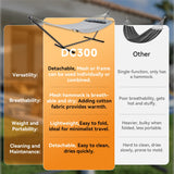 Everyfun Double Hammock with Stand, 2 Person Cotton Rope Hammock with Removable Polyester Pad, 500LBS Capacity, Portable & Adjustable Design, Includes Storage Bag, Indoor Outdoor Use,Dark-Gray Everyfun