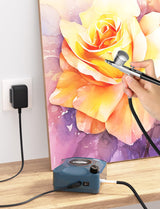 Oasser Airbrush Kit with Air Compressor, Dual Action 40 PSI 10.5 L/min Airbrush Set Gun, Air Brush for Nails, Makeup, Model, DIY Oasser