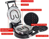 Health and Home 3-in-1 Waffle, Omelet, Egg Waffle Maker, 3 Removable Nonstick Baking Plates, Upgraded 360 Rotating Belgian Maker Health and Home