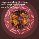 OutVue 42 Inch Fire Pit with 2 Grills, Extra Large Wood Burning Fire Pits for Outside with Lid & Poker, Heavy Duty Firepit,BBQ& Outdoor Fire Pit & Round Metal Table 3 in 1 for Patio, Picnic, Party OutVue