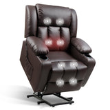 FLEXISPOT XL31 Power Lift Recliner Chair for Elderly, Electric Leather Lift Recliner Chair w/Massage & Heat, Cup Holders, Lift Reclining Chair Sofa for Living Room Bedroom (Brown) FLEXISPOT