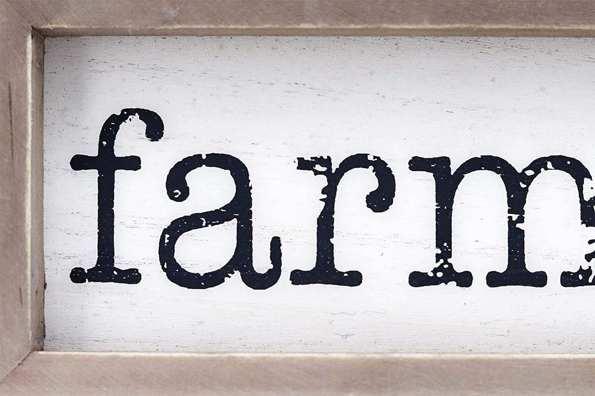 PARISLOFT Farm Fresh Solid Pine Wood Framed Signs for Home Decor, Rustic Farmhouse Decorations PARISLOFT