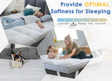 Marine Moon Mattress Topper Queen, Cooling Pillow Top Mattress Topper, Extra Thick Plush Mattress Pad Cover, Overfilled with 7D Down Alternative, Relief Back Pain, Soften Hard Mattress, 80'' x 60'' Marine Moon