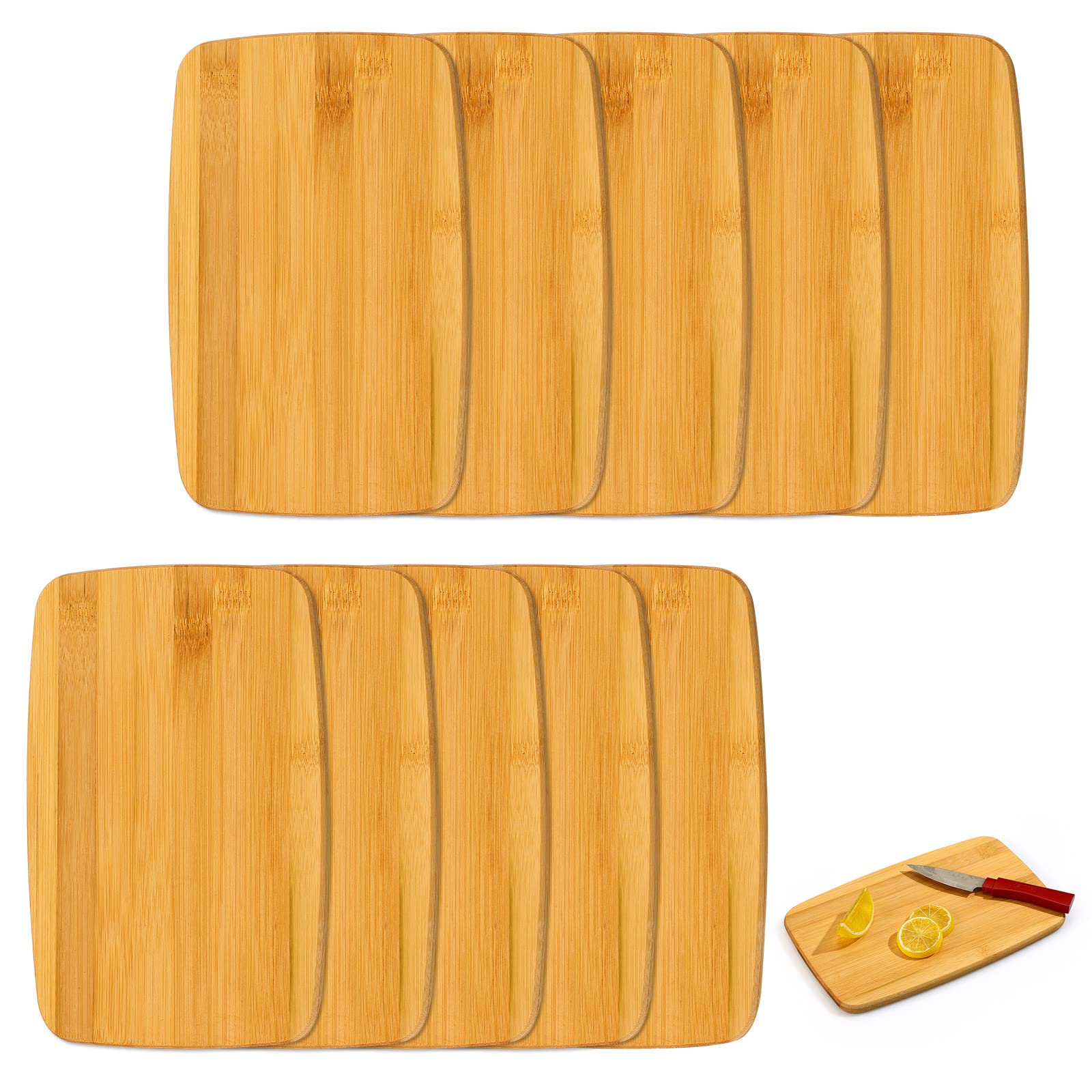 Yinkin 10 Pcs Mini Charcuterie Boards Bulk Cutting Engraving Appetizer Board Bamboo Small Wedding Kitchen Bar Chopping Wooden Serving for Housewarming Paint(Classic Style, 6 x 9 x 0.4 Inches) - WoodArtSupply