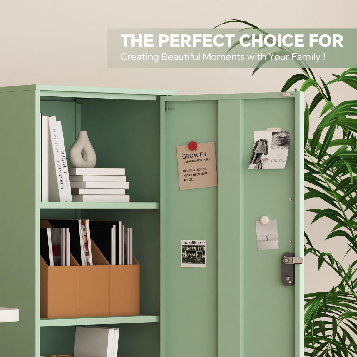 Steehoom Metal Locker Storage Cabinet Lockable 4 Tier File Cabinet Steel Bathroom Cabinet Changing Room Locker for Home, Office, School, Gym, Garage (Green, H49.21) Steehoom