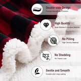 BEAUTEX Christmas Sherpa Fleece Throw Blanket, Super Soft Warm Buffalo Plaid Plush Blankets and Throws, Warm Winter Cozy Fuzzy Blanket for Couch Sofa Bed (Red, 50" x 60") BEAUTEX
