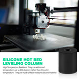 Frienda 8 Pcs 3D Printer Heat Bed Leveling Parts Silicone Solid Column OD 0.63'' ID 0.16 '' Stable Hot Bed Tool Heat Resistant Buffer Compatible with CR-10 Ender 3 Bottom Connect, Black(8 Pieces) Frienda