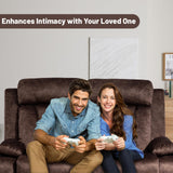 PALLOME Electric Power Loveseat Recliner, Dual Recliner Sofa Couch with Heat & Massage, Overstuffed Armrests, USB Ports, and Ergonomic Backrest for Living Room Comfort (Brown) PALLOME